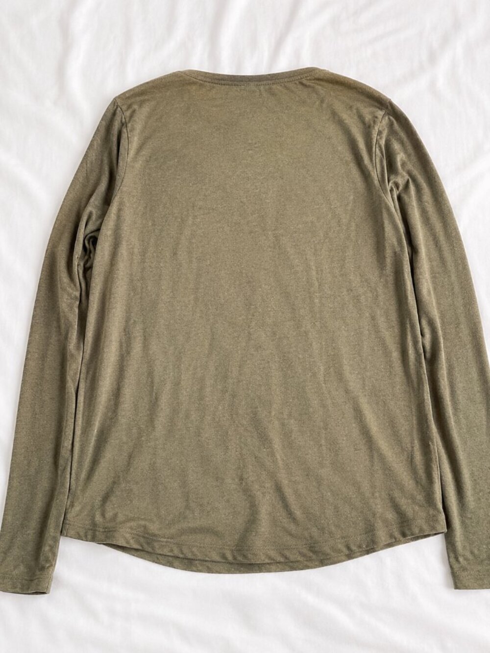 Fresh Clean Tees Men's XL Olive Green Long Sleeve Henley Shirt - Picture 3 of 5